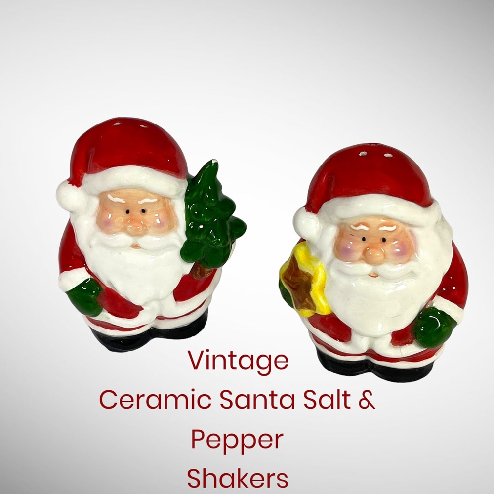 Vintage ceramic Santa salt & pepper shakers
